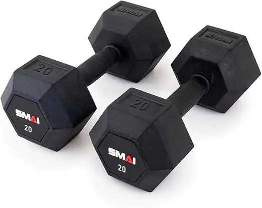 SMAI Rubber Hex Dumbbells: Hochwertiges Fitnessgerät für das Krafttraining zu Hause – Geeignet für Männer und Frauen, Space