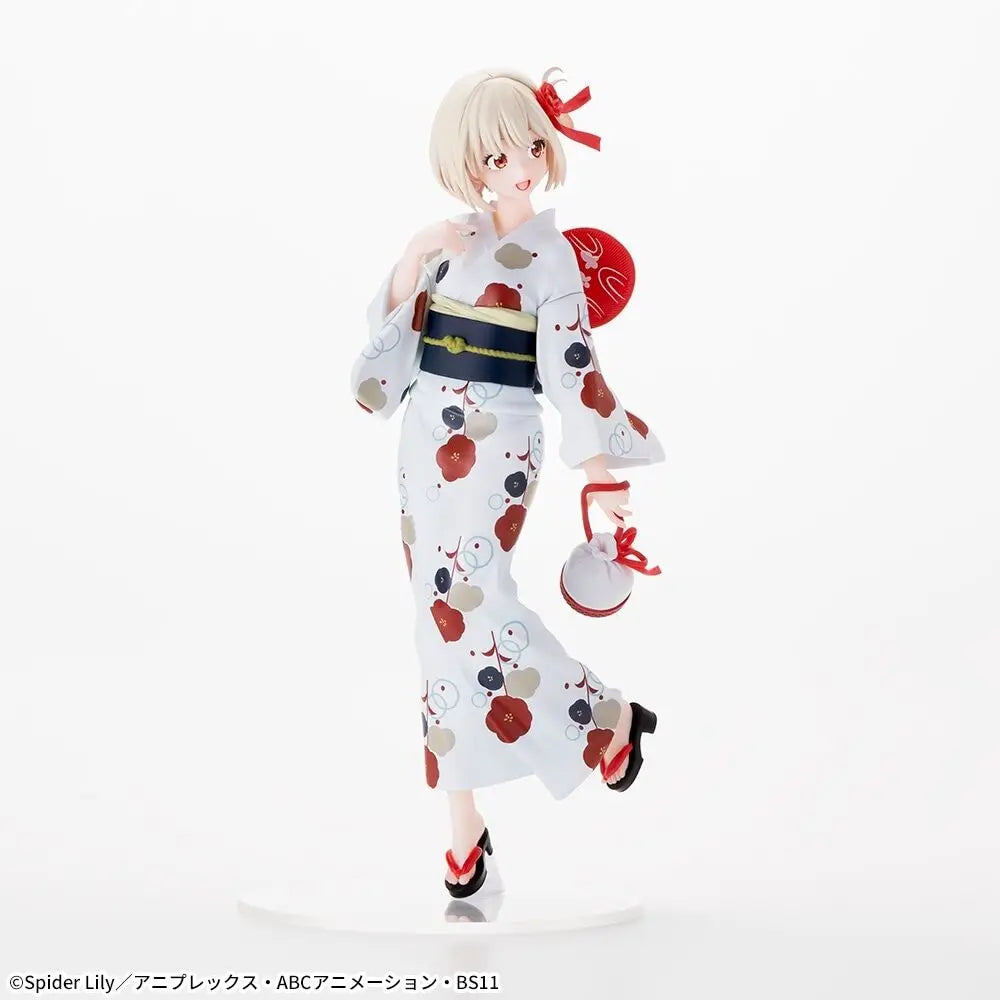 19CM Anime Lycoris Recoil Nishikigi Chisato Figure Luminasta Yukata de Odekake Cheongsam Dress Up Model Toy Doll Action Figure