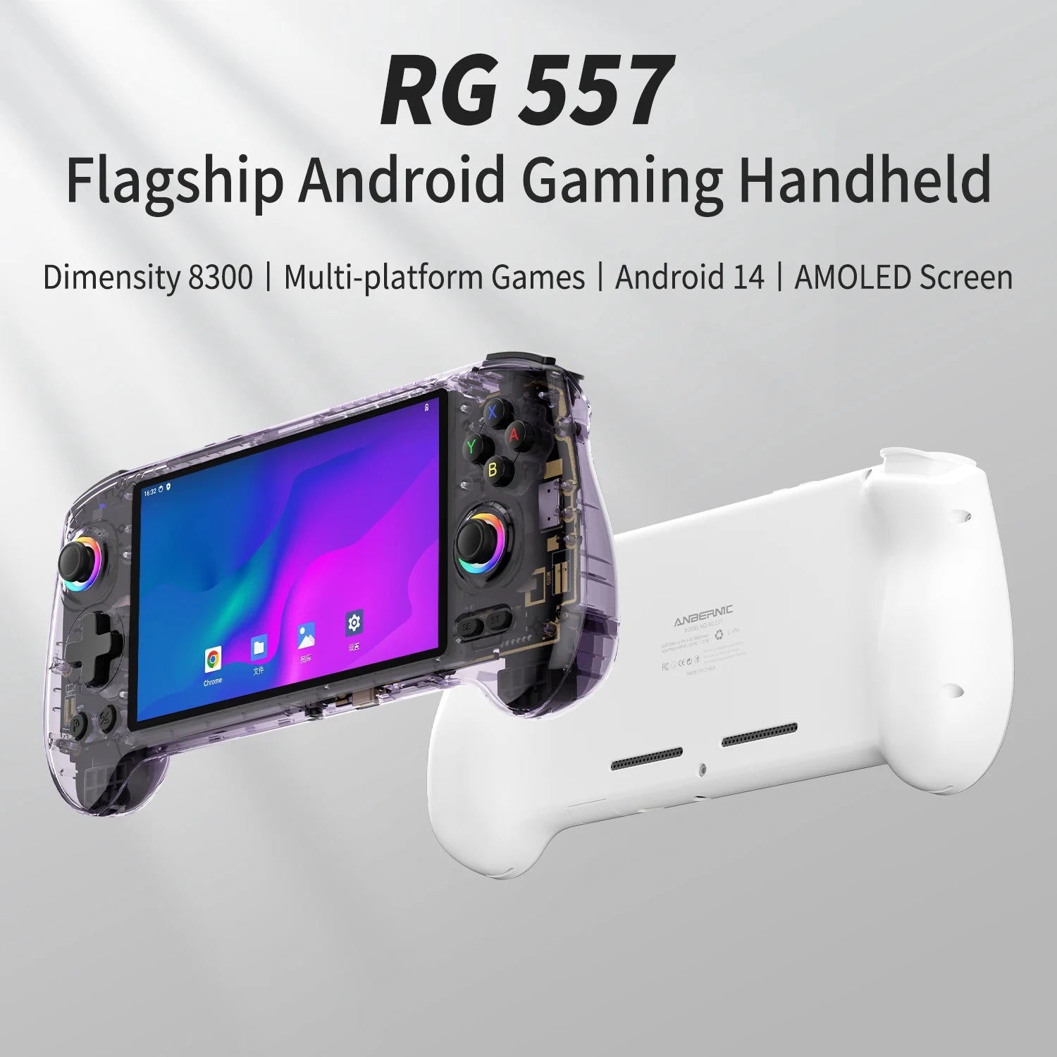 ANBERNIC RG557 Handheld Game Console RG556 Video Gaming Player 5.48" AMOLED Screen 1920*1080 Android 14 WIFI Bluetooth 5.3