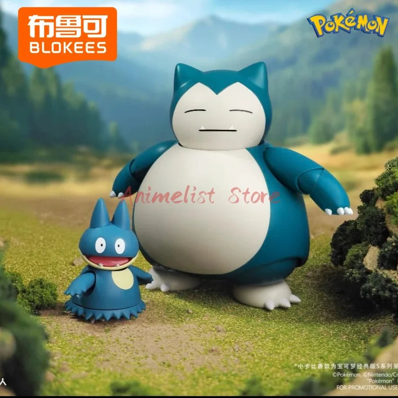 Original Blokees Pokemon Cinderace Figur Snorlax Lucario Montieren Figurine Scyther Modell Decor Anime Sammler Spielzeug Geschenk