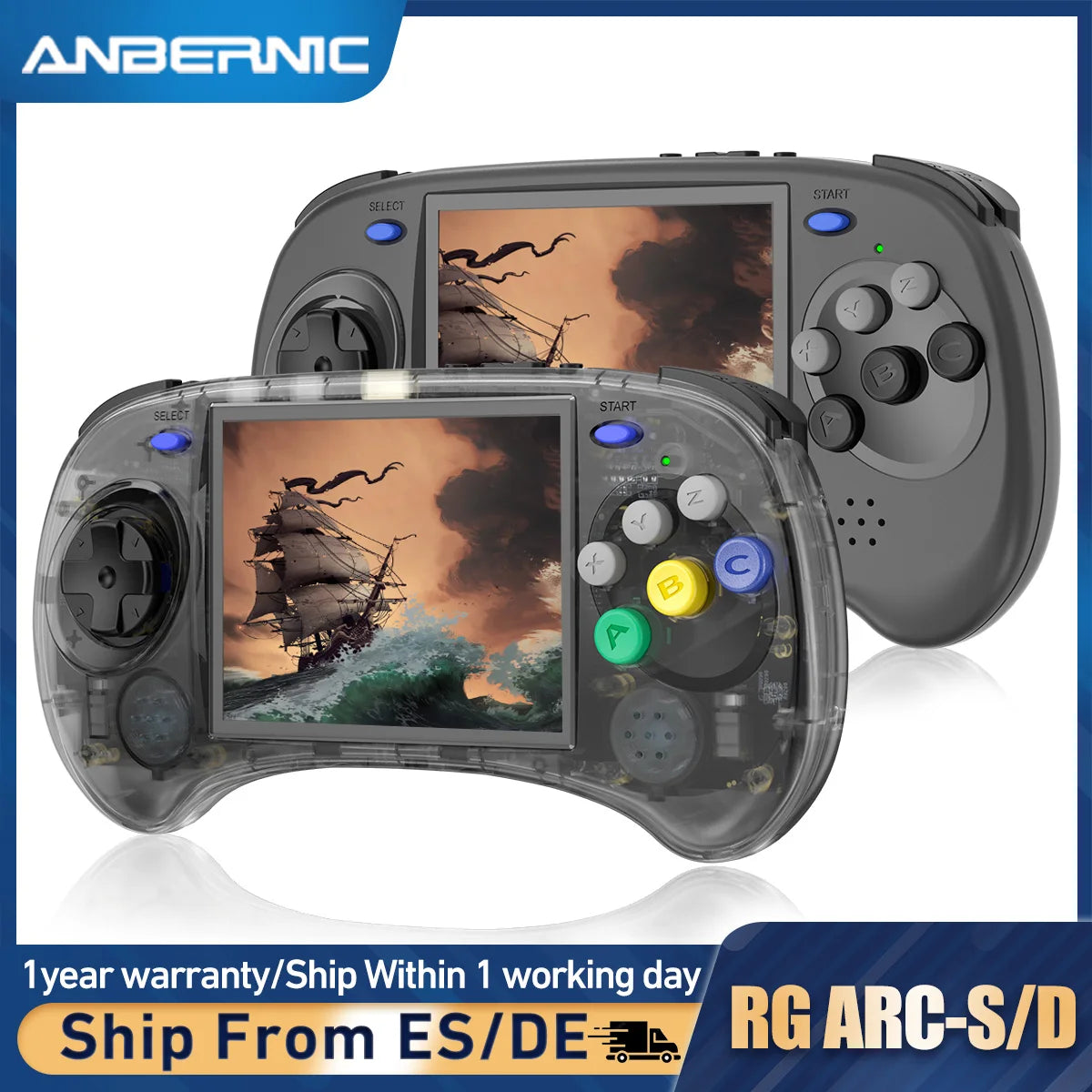 ANBERNIC RG ARC-S RG ARC-D Retro Handheld Game Console 4.0 inch IPS Screen Online Fighting Streaming HD To TV Out Gaming Player