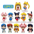 7cm Sailor Moon Anime Figure Tsukino Usagi/Chibiusa/Kino Makoto Action Figure Sailor Mars Jupiter Mercury Venus Figurine Kid Toy