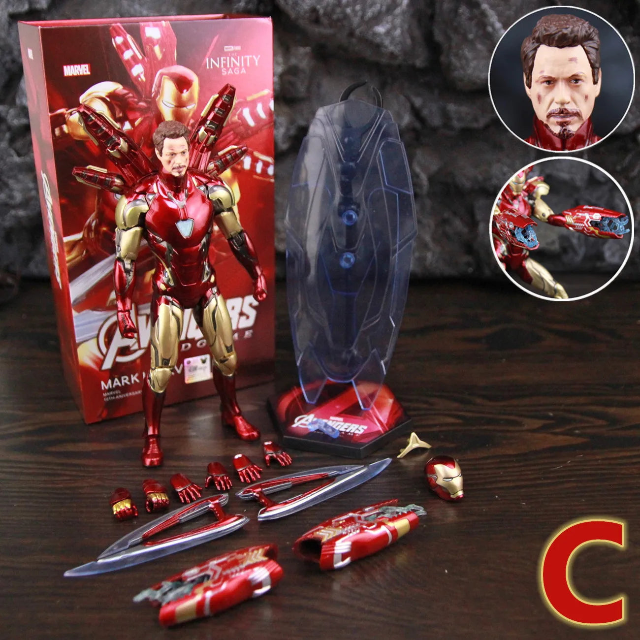 ZD Toys Marvel Iron Man MK85 2.0 LED 7" Action Figure The Infinity SAGA Mark LXXXV 1.0 Mark 85 Hologram Shield Nano Weapons Doll