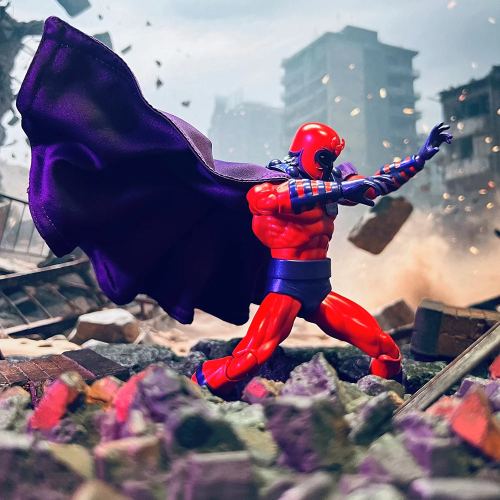 【Only Cloak】mafex 1/12 Scale Comic Version Magneto Purple/Red Cloth Cloak Cape Shawl Model for 6 inch Action FIgure Toys