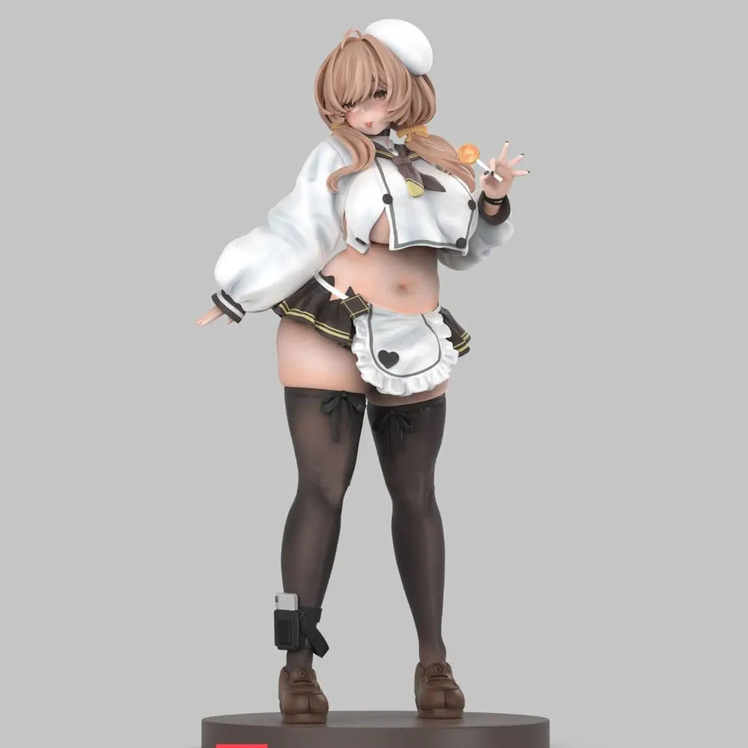 1/9 Victory Goddess Maid Dress Beauty Girl 3D Resin White Model Blank Figurine DIY Coloring Uncolored Unassembled Models