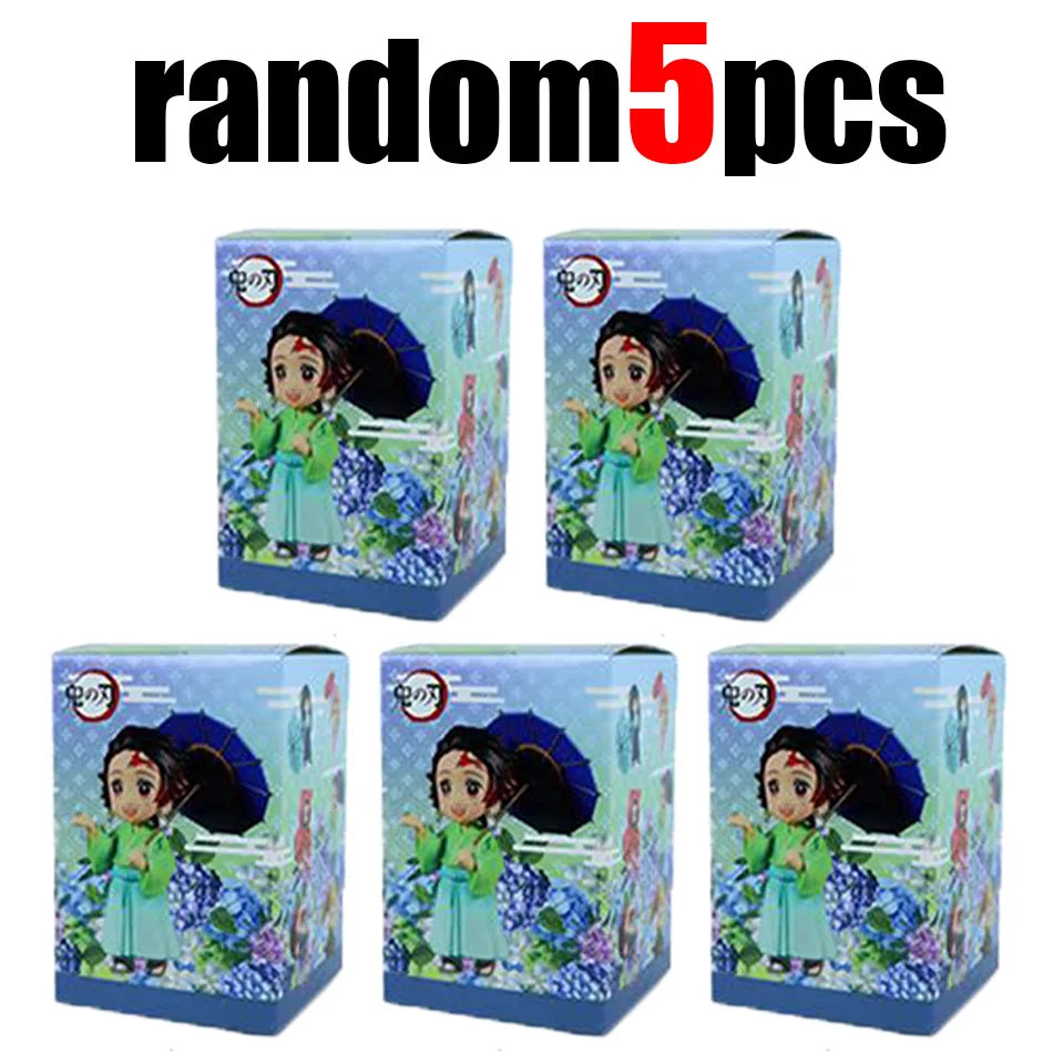 Demon Slayer Tanjiro Kamado Nezuko Anime Cartoon Figure Blind Box Creative Personalized Statue Model Ornament Surprise Gifts Box