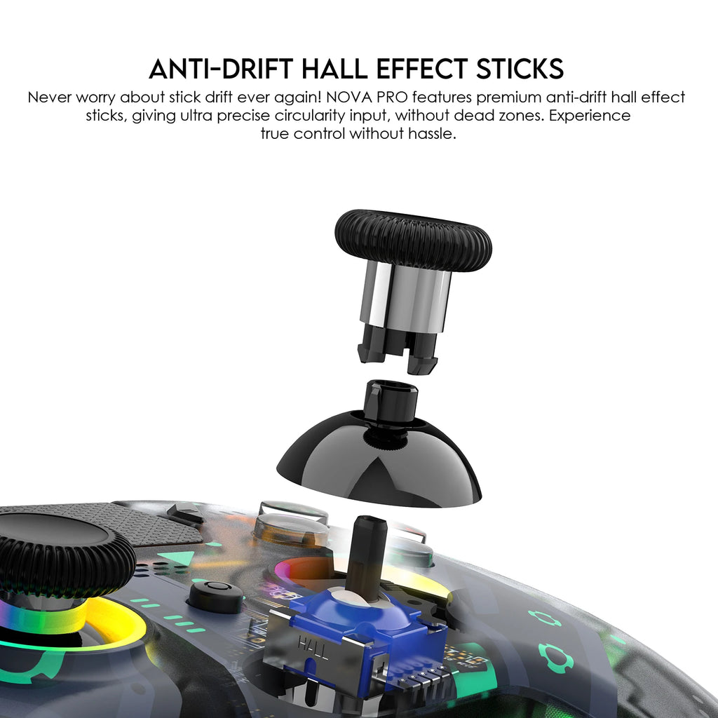 FANTECH NOVA PRO WGP14-V2 Bluetooth Gamepad With Hall Effect Joysticks&Triggers Gaming Controller For PS4 PC Switch Android iOS