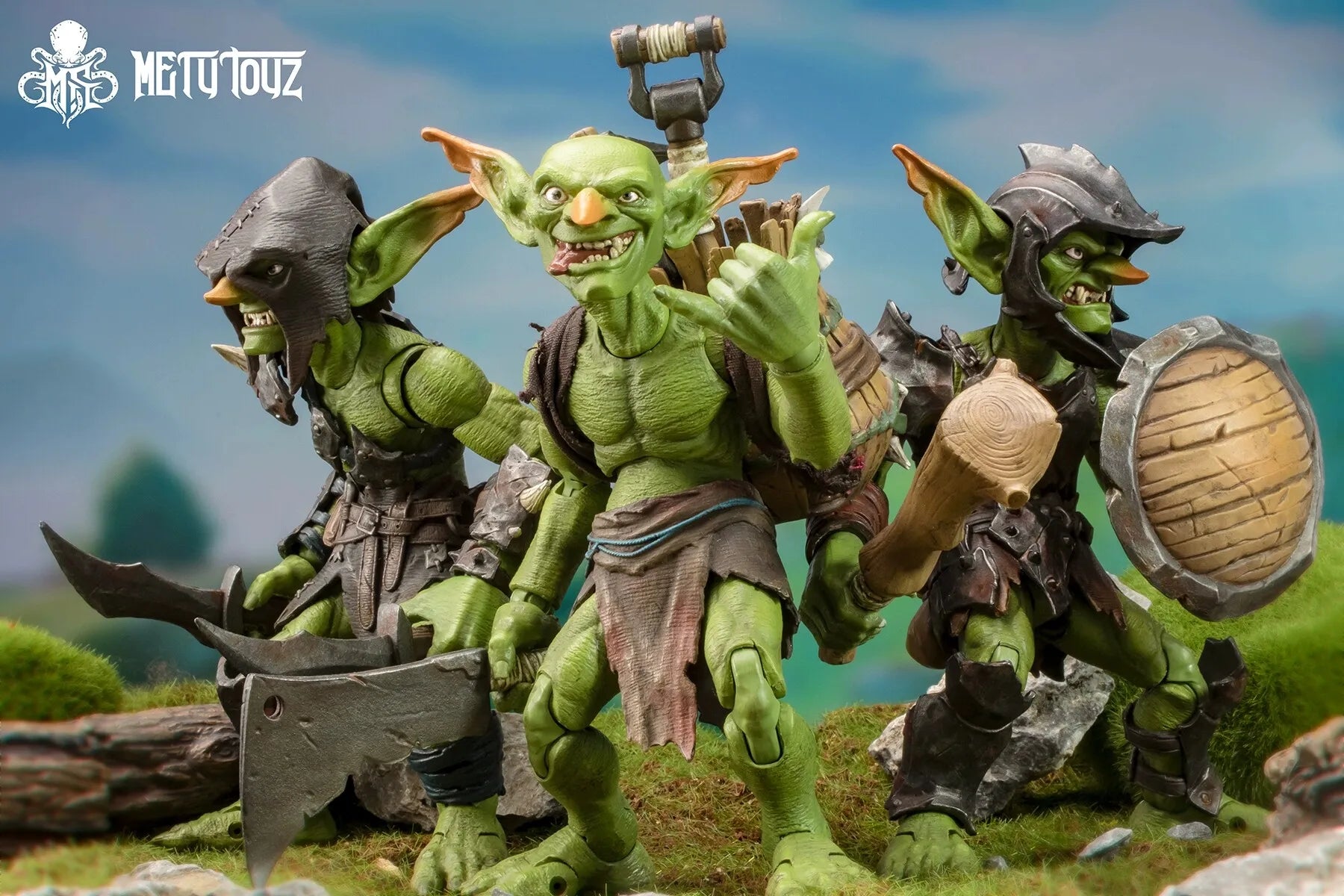 In Stock Memory toys Goblin Thief & Warrior & Butcher Movable Model Toys Metytoyz Mety toyz Adventurer's World Goblin Set of 3