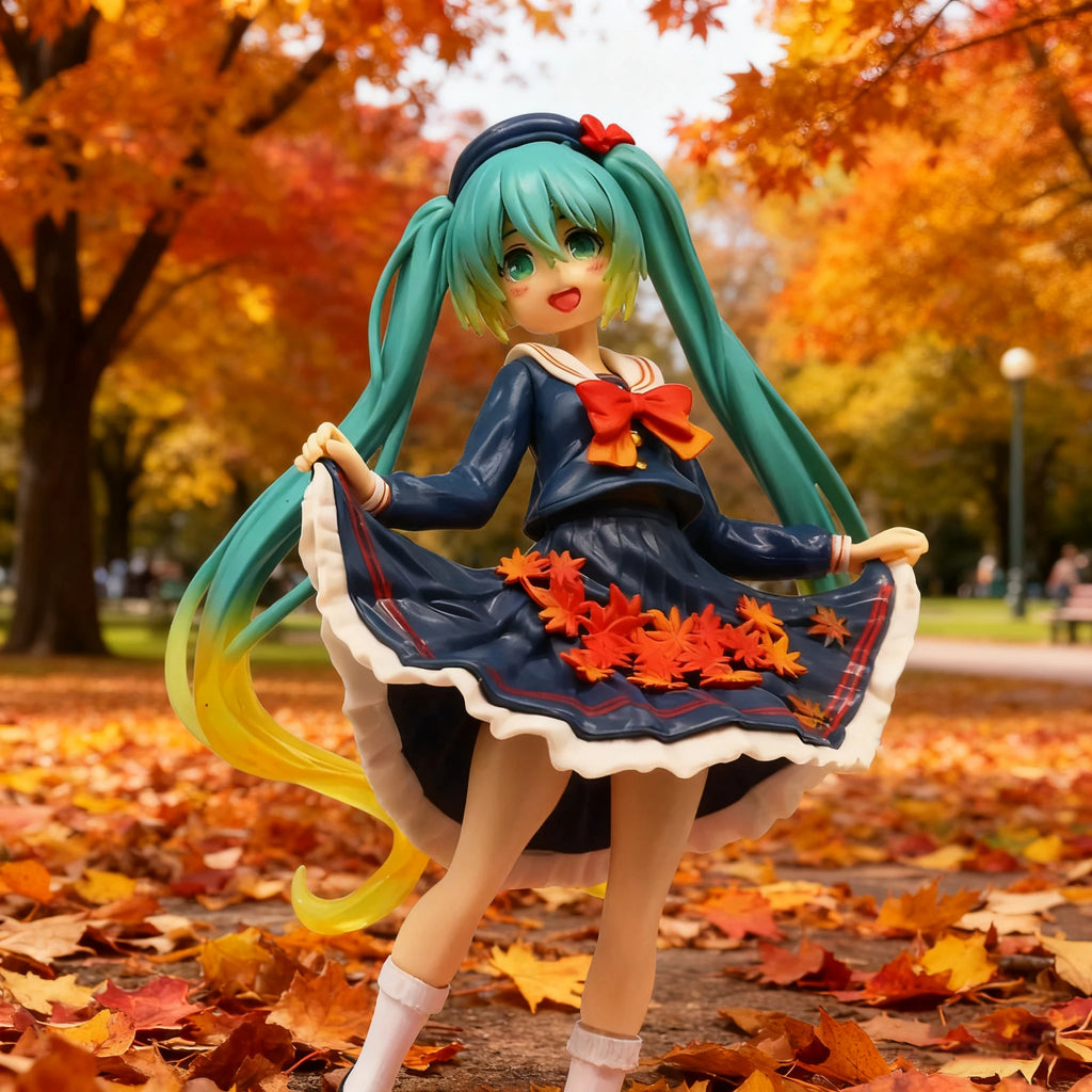 New Hatsune Miku Anime Figure Maple Leaves Seifuku Miku Beauty Girl Statue PVC Action Figurine Collectible Model Toy Gift