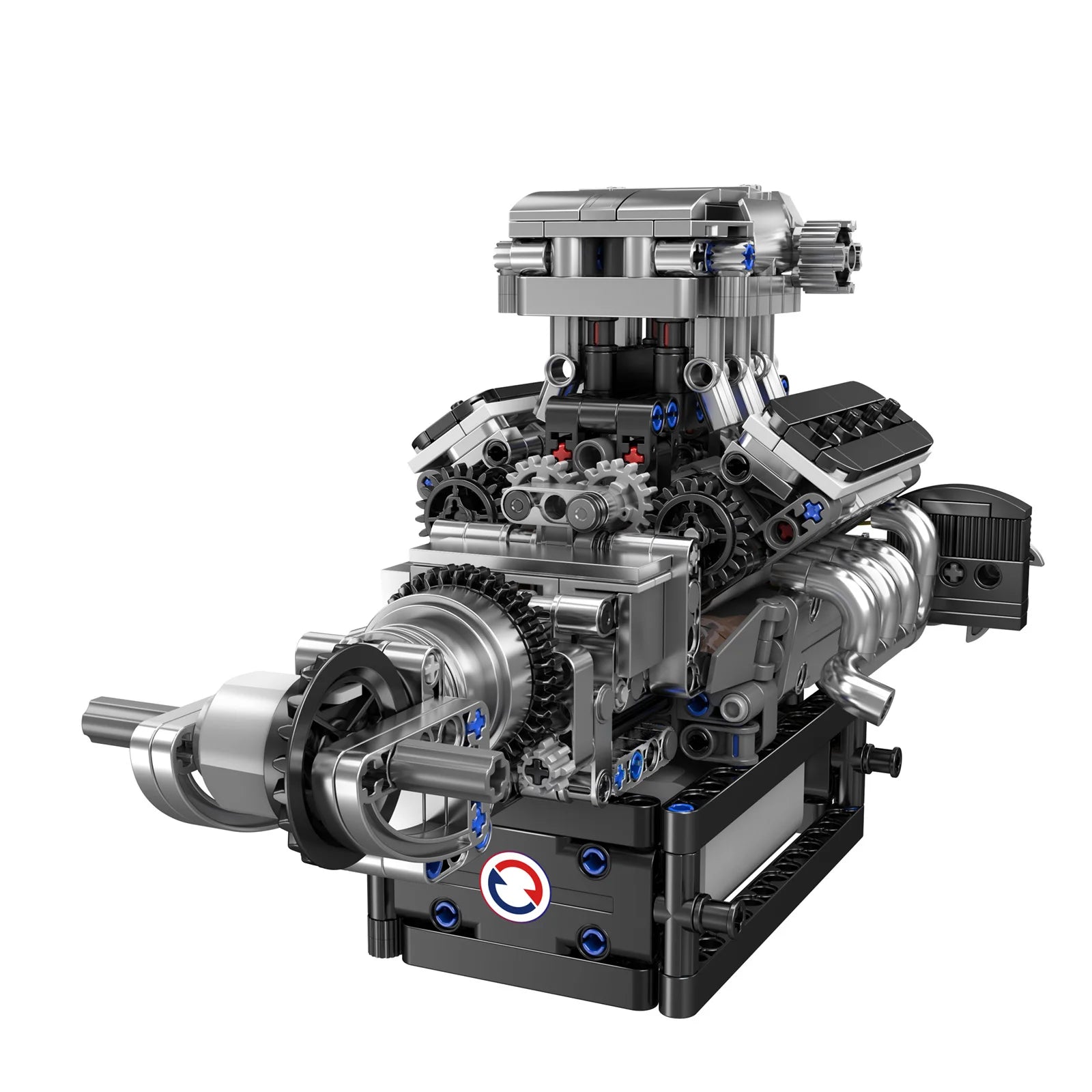 737pcs Brick 10206 V8 Engine Model kit That Runs, 8-Cylinder Petrol Engine Combustion Battery/Motor Blocks Sets STEM Toy Gift