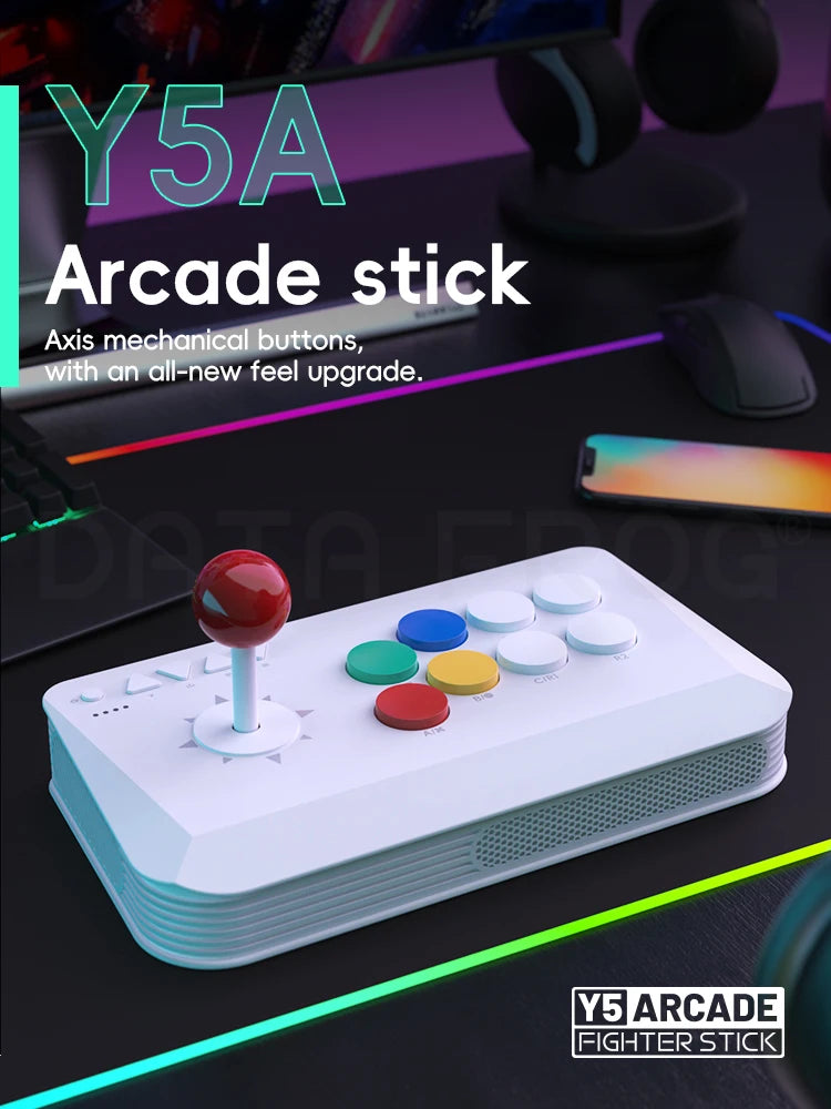 Data Frog Game Arcade Keyboard Wireless Controller for Street Fighter Retro Video Game Consoles Compatible with PC/Android/IOS