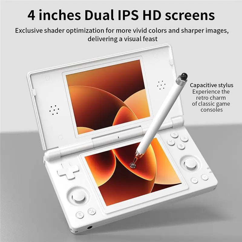 RG DS Handheld Game Console 4" IPS Dual Screen Android 4000Mah Flip Video Games Player Supports Rixelhk Wifi Streaming