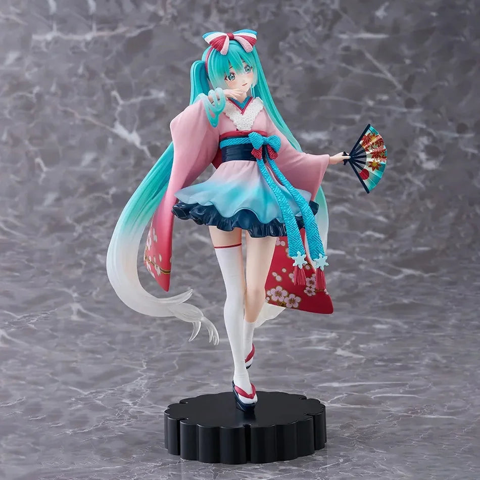 Hatsune Miku Desktop Cute Action Figure 25cm New Tokyo Series Kimono Anime Figurine Kawaii Girl Model Toys Gift