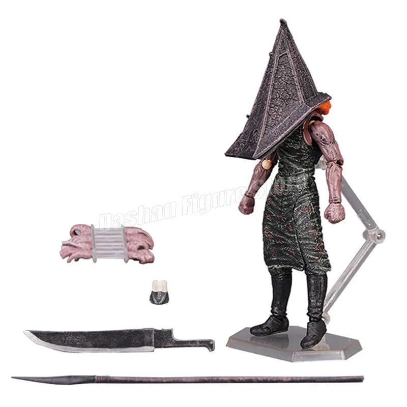 Figma Sp-055 Silent Hill Pyramid Head Action Figure 17cm Red Pyramid Thing Revelation 3D Figure PVC Bubble Head Nurse Model Toys