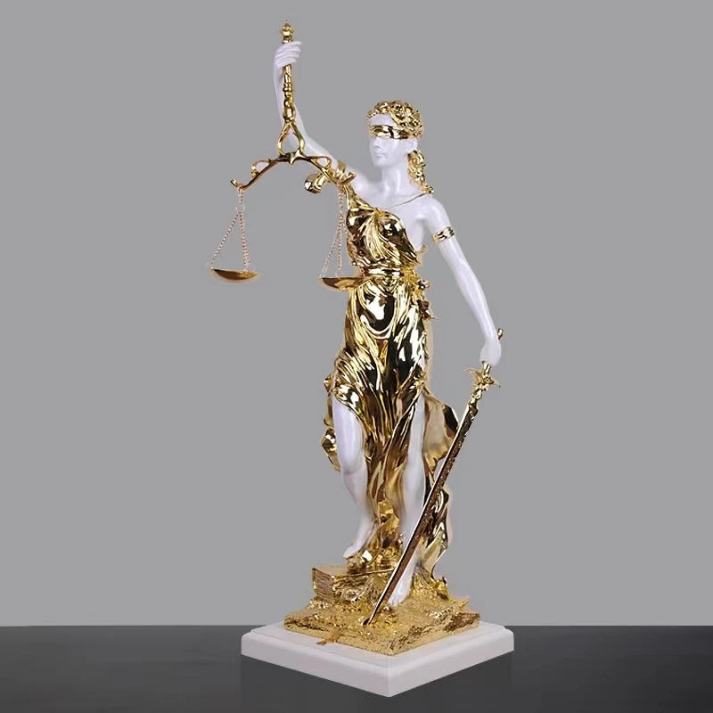 Goddess of Justice and Justice Sculpture Fairness Justice Statue Lawyer's Office Legal Scale Decoration Living Room Decoration