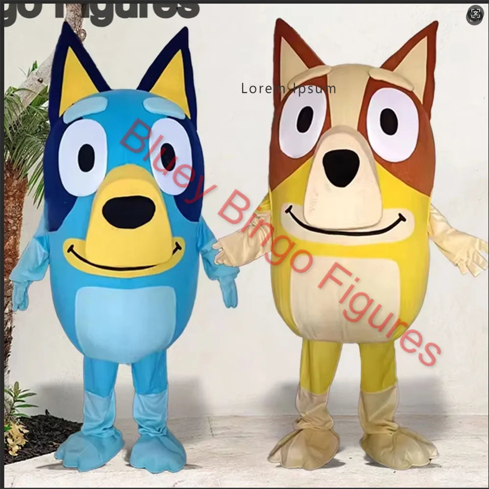 Bluey Bingo Figures Dog Cartoon Doll Costume Adult Walking Cosplay Performance Costume Activity Performance Props Doll Costume