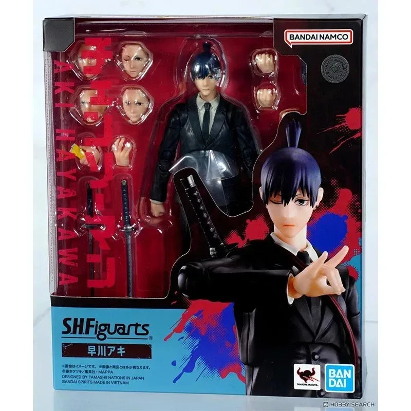 Fast shipping Bandai S.H.Figuarts SHF Chainsaw Man Aki Hayakawa Model Kit SHF PVC about 14.5cm Action Figures Model Toys Figure