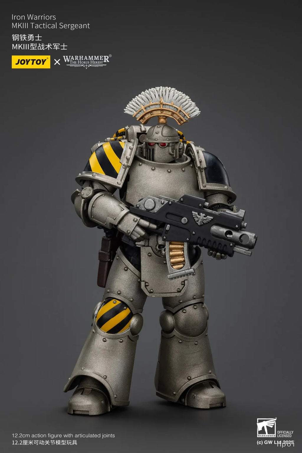 【Pre Sale】JOYTOY Warhammer 40K Iron Warriors MKIII Tactical Sergeant Iron Warriors Legionary with Nuncio-vox Model Toys
