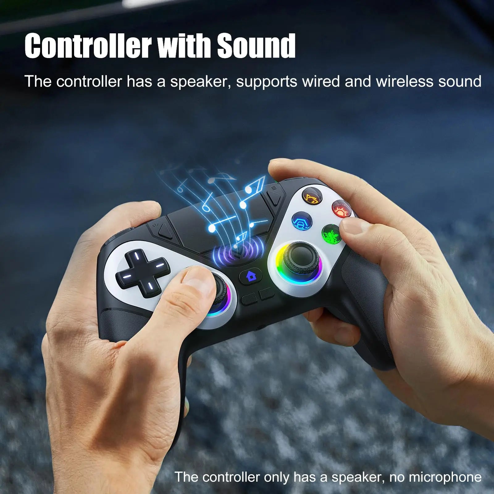 Game Controller for PS5/PS5 Pro/Slim/PC Dual Vibration Built-in Headphone Jack 6-Axis Motion Contro Linear Hall trigger Gamepad