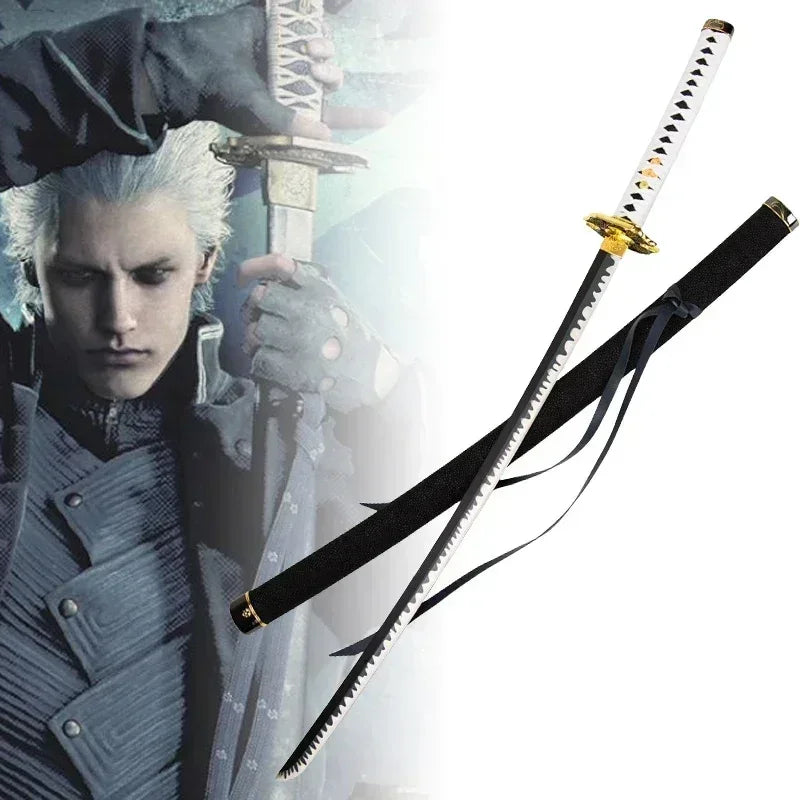 40 Zoll Yamato Katana Devil May Cry 5 Vergil Schwert Anime Cosplay Prop Holz Ninja Messer Echtgroßes japanisches Katana Samurai Säbel