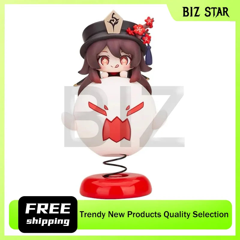 10cm/3.94in Genshin Impact Hu Tao Action Figure Cartoon Cute Ornaments PVC Grils Model Q Edition Collection Desktop Display Toys