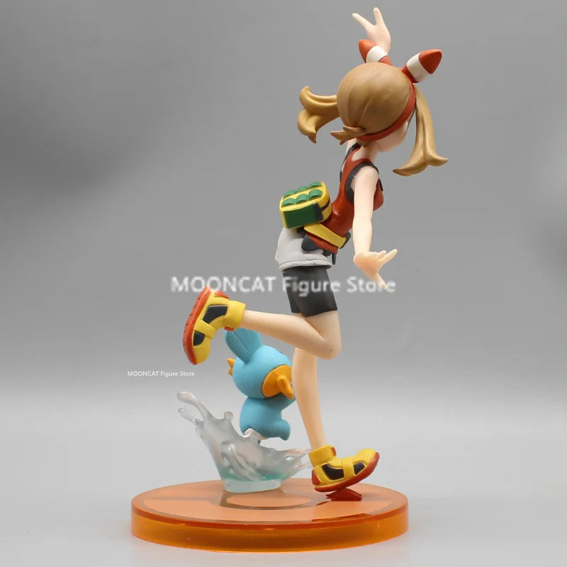 Pokemon May Maple Anime Figur May Mudkip Action Figur Modell Niedliche Sammlung PVC Statue Puppe Schreibtisch Dekoration Spielzeug Kinder Geschenk