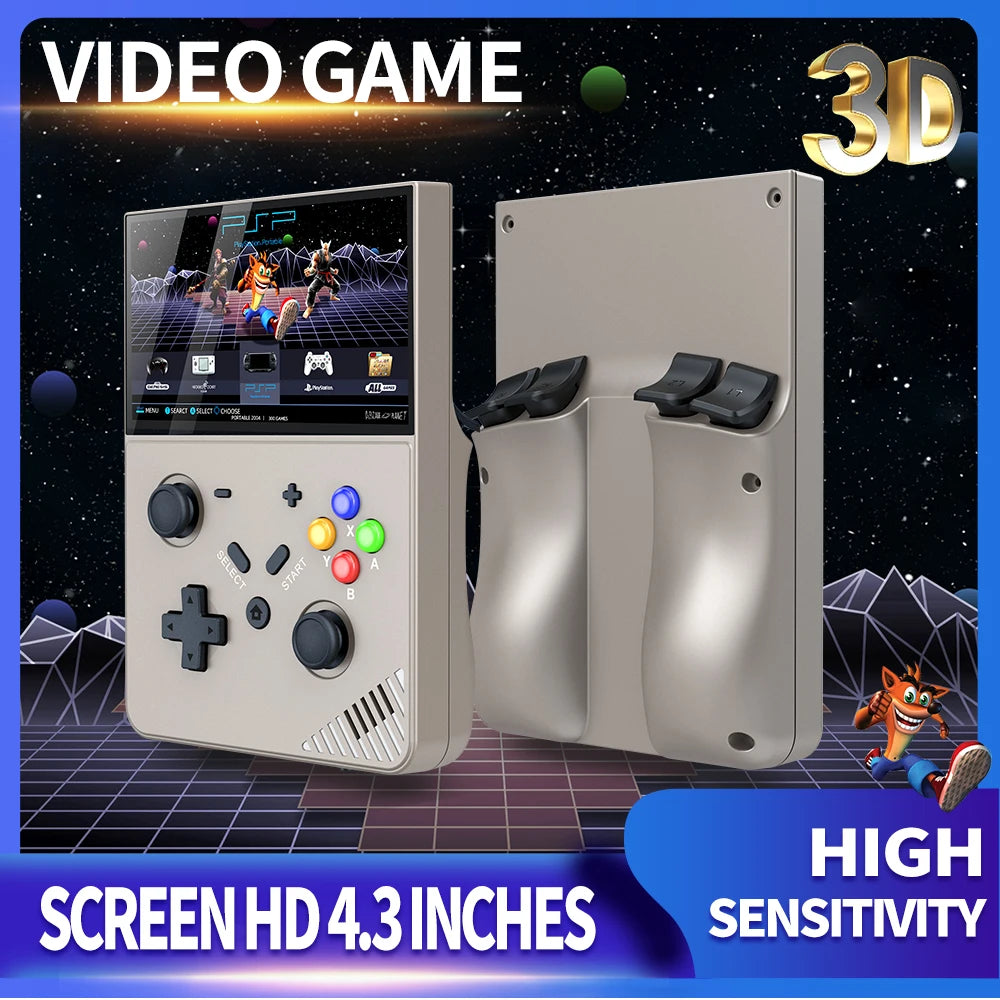 R43Pro 4,3 Zoll HD-Bildschirm LINUX Cortex-A17 Retro-Handheld-Videospielkonsole Open Source Linux-System Ideal für Reisen Kindergeschenk