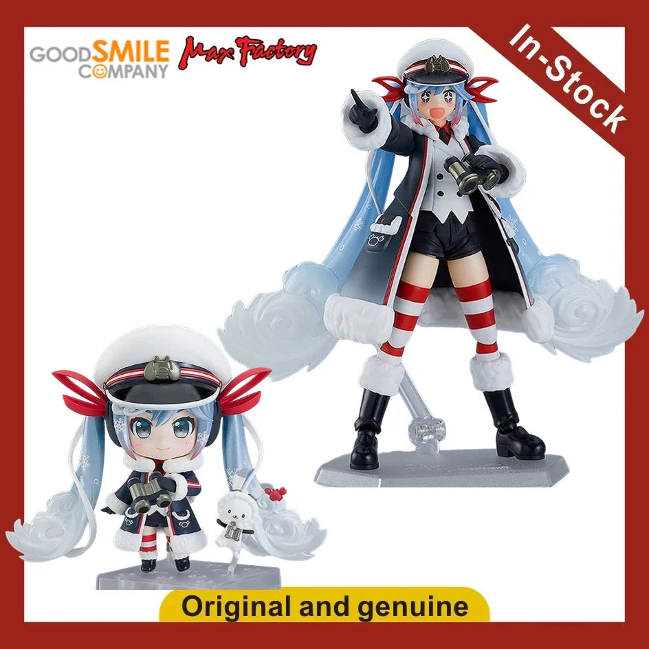 In Stock Original GSC 1800 Miku Snow Miku 2022 Grand Voyage Action Figures Hand Models Toys Gifts