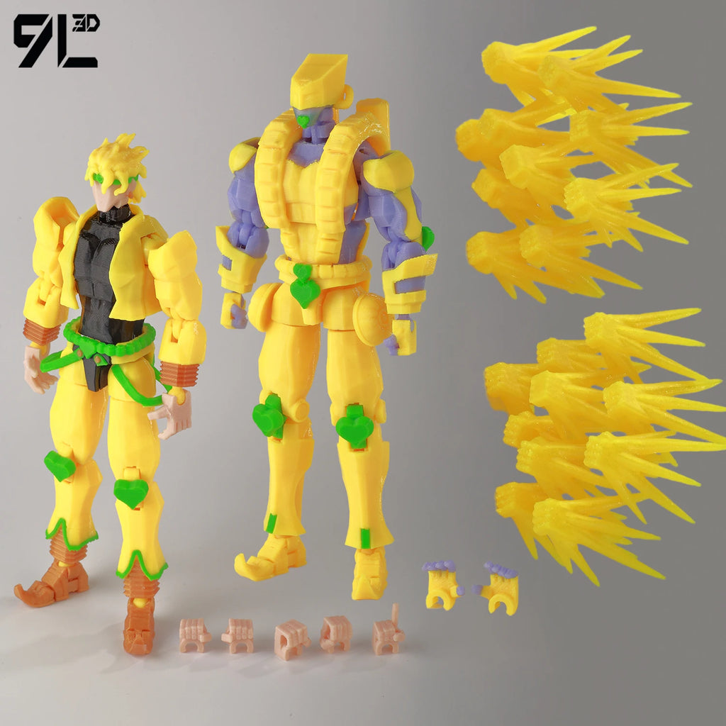 9L3D Lucky13 JoJos Jotaro Kujo Actionfigur Dummy13 mit Stern Platinum T13 Mehrgelenkiges 3D-gedrucktes Sammlerspielzeug Titan13