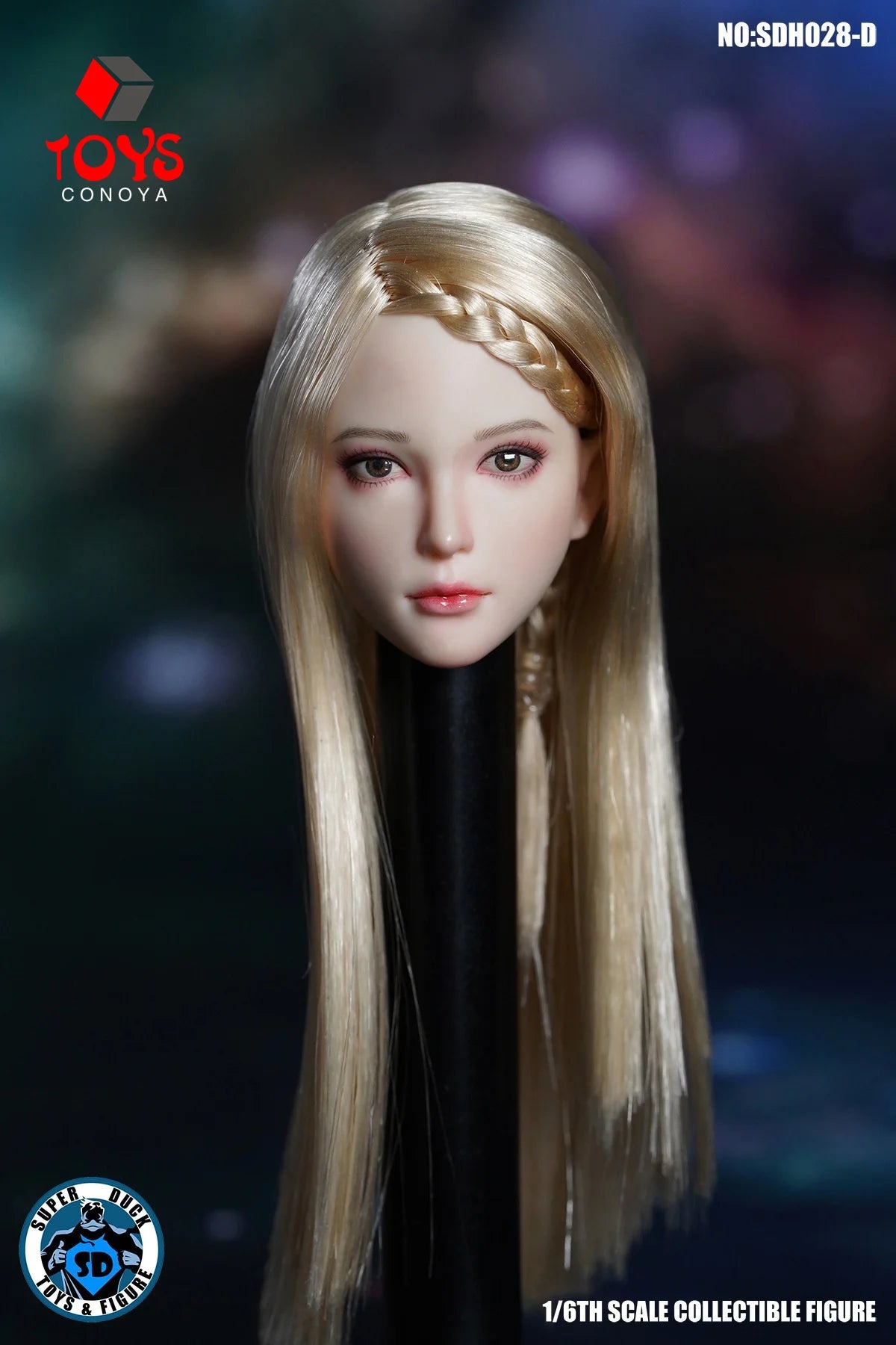 SUPER DUCK SDH028 Schönheit im Maßstab 1/6 mit langem Haar, Kopfskulptur, Schnitzmodell, passend für 12-Zoll-Actionfigur einer Soldatin mit blassem Körper, Puppen