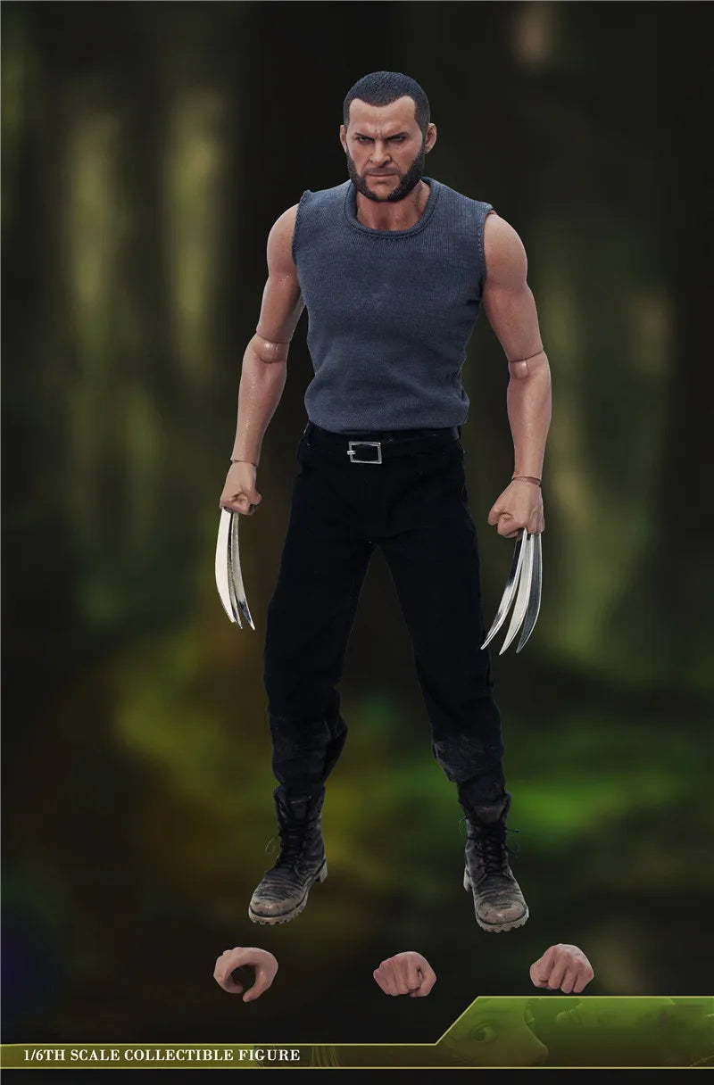Collectible X24 Full Set Figure 1/6 Logan Angry Head Scuplt Villain Clone Wolf Uncle Battle Damage Edition 12" Action Figure