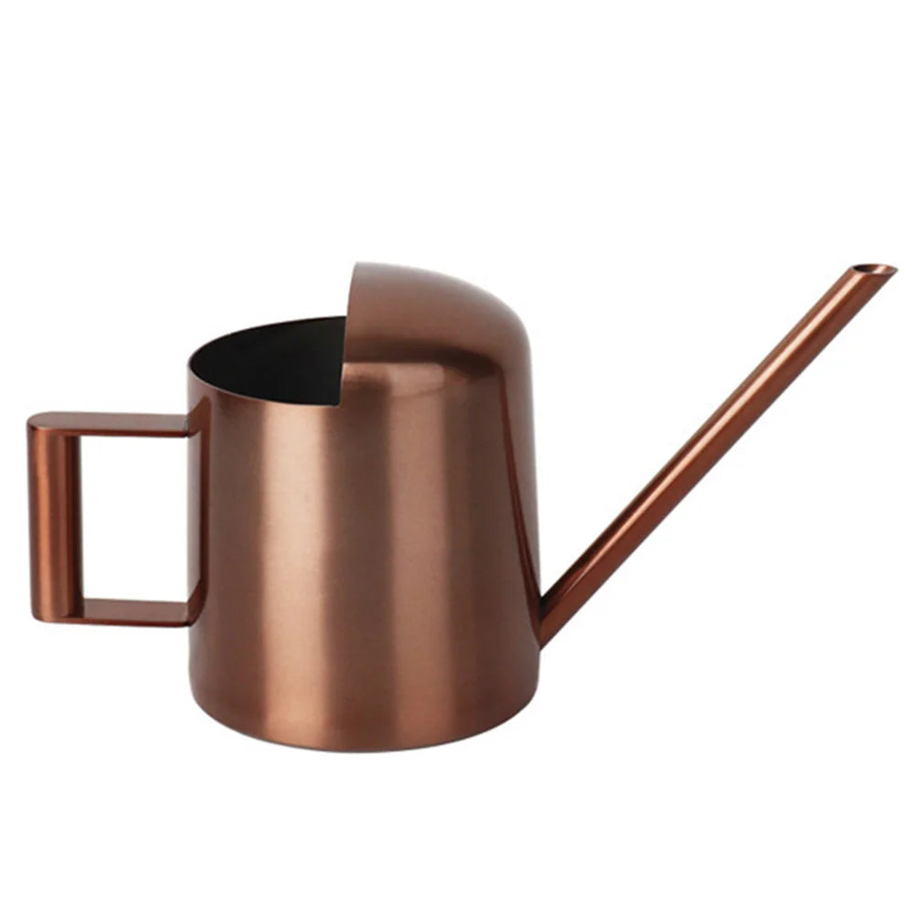 Indoor Plants Watering Can Houseplant Garden Stainless Steel Metal Brown Flower Pot Child