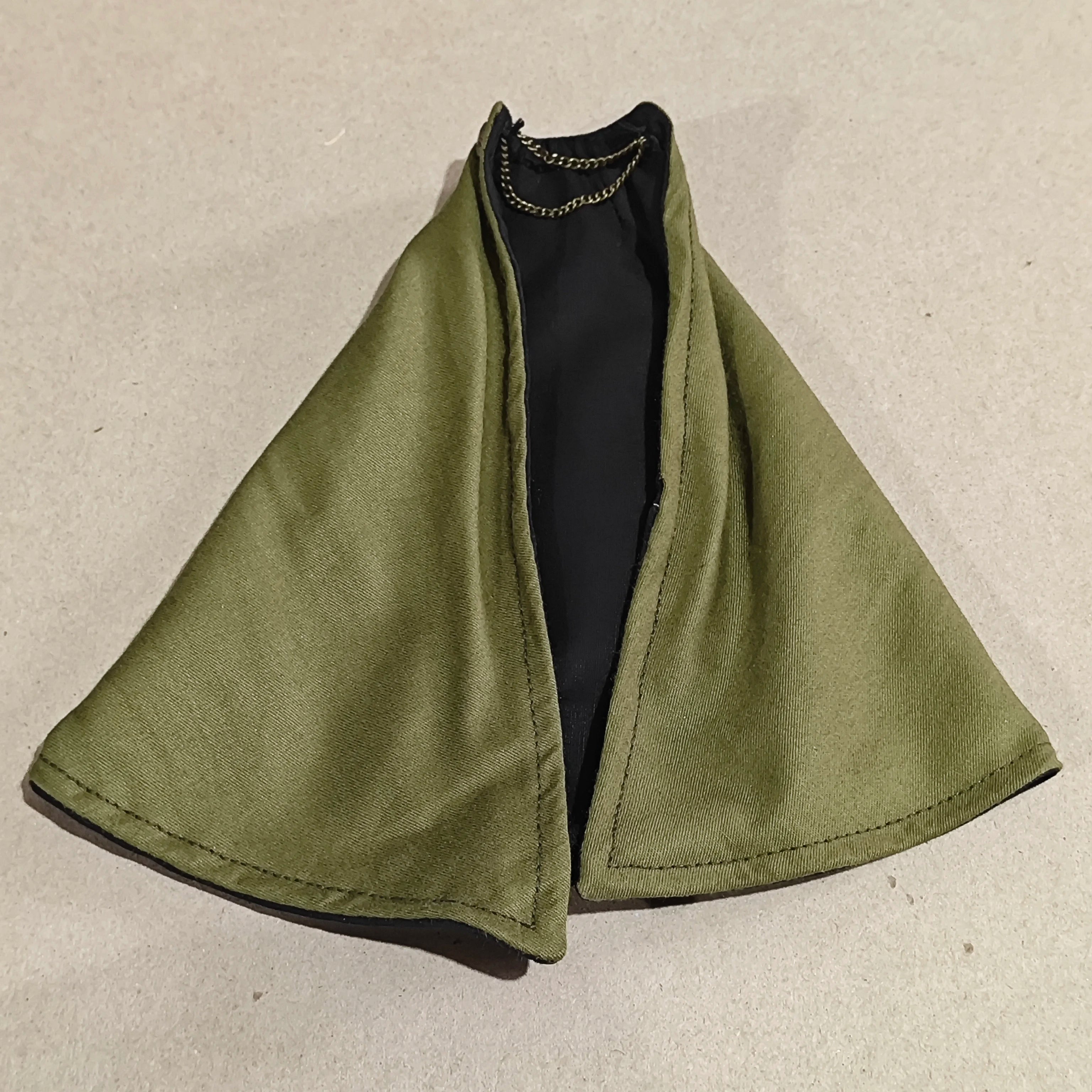 【only cape】DIY1/12th  Black Green Cloak For 6" Doll ((No Figure)