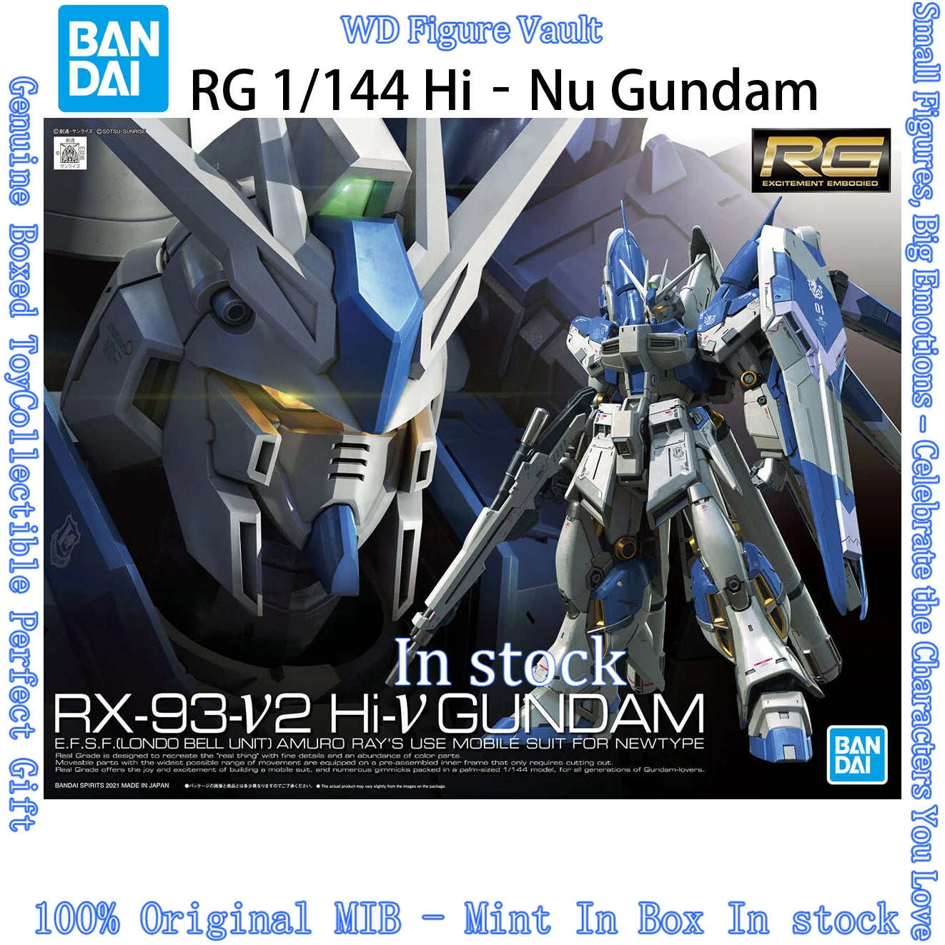 Bandai RG 1/144 Hi-Nu Gundam, 2026 Reissue Gunpla Model Kit, In Stock. Ideal for Assembly, Gifting, Collection and Display