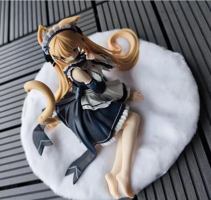Anime Figure Serena Cat Girl Maid Sitting Pose Boxed Pvc Collectible Model Desktop Ornament Pc Case Decoration For Adult