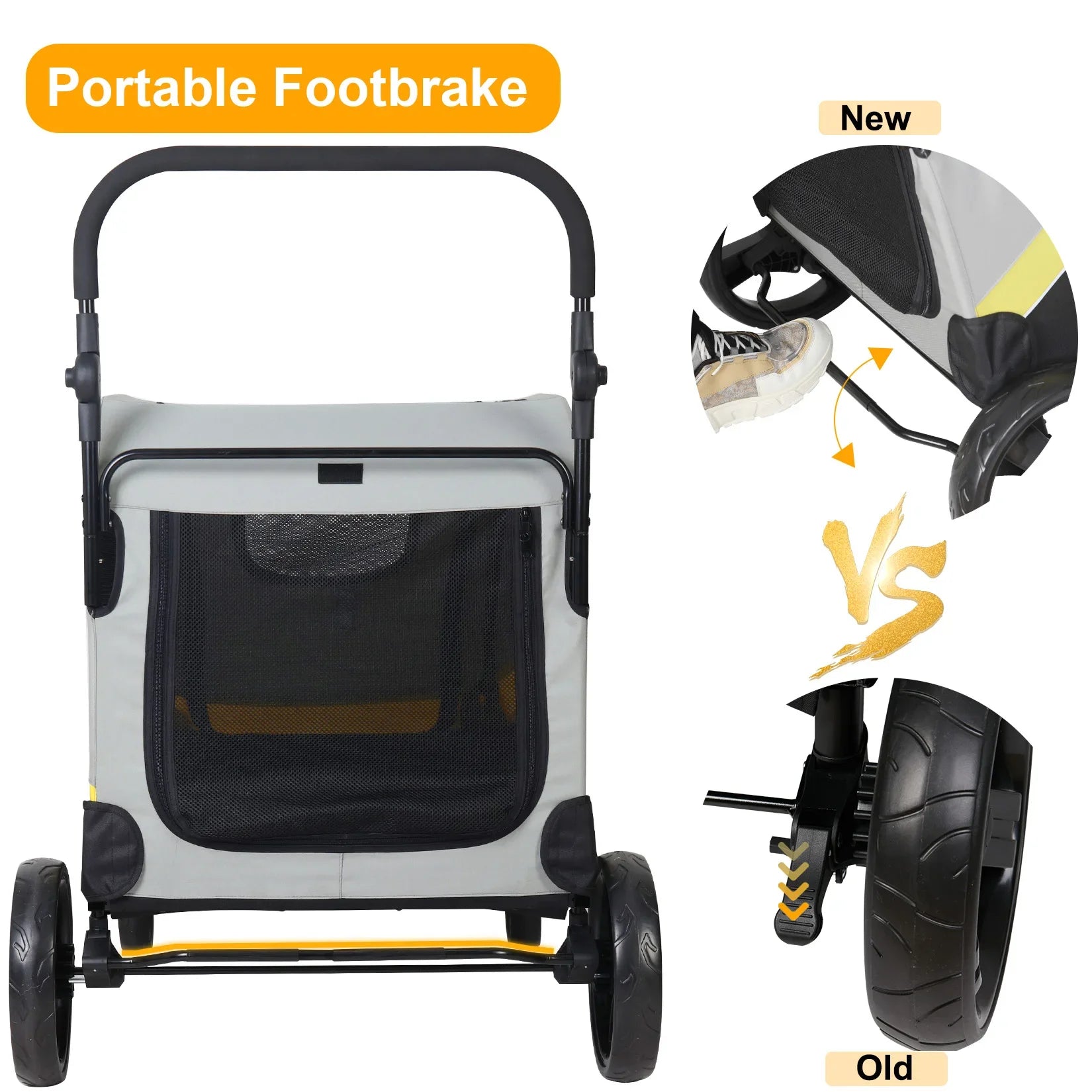 Premium Hundebuggy Kinderwagen 4 Rad Faltbarer Wagen Reisespaziergang Haustier Jogger Wagen Für Kleine Mittelgroße Große Hunde