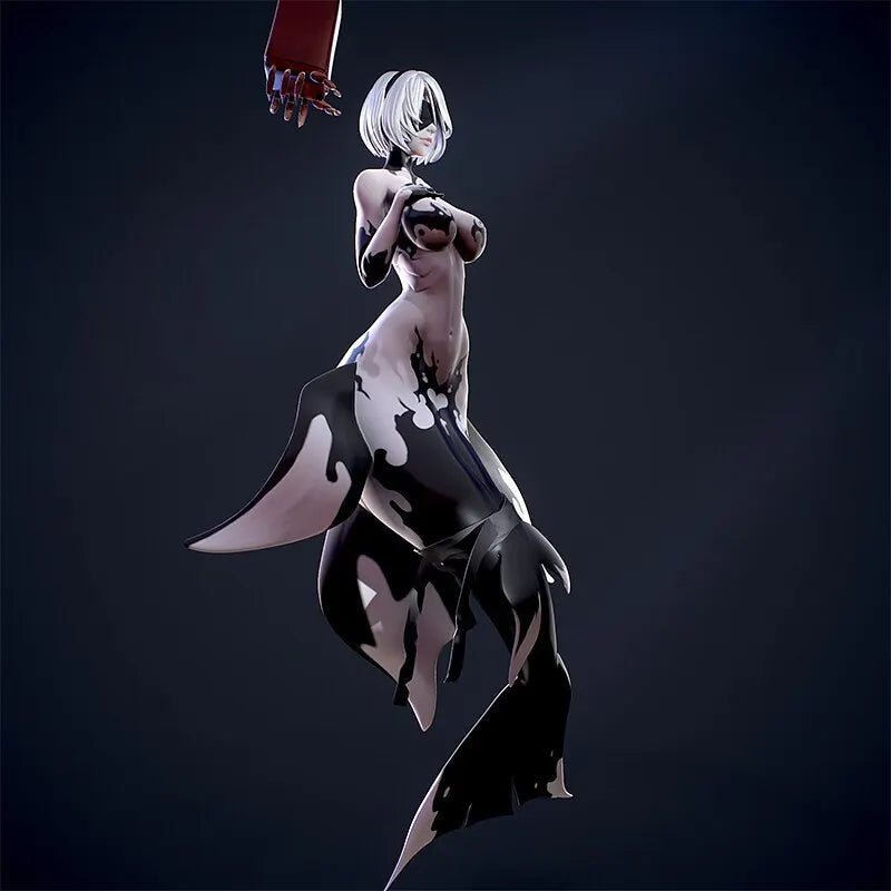 75 mm, 50 mm, Miniaturmodell aus Resin, Meerjungfrau 2B Nier, unmontierter und unbemalter Bausatz