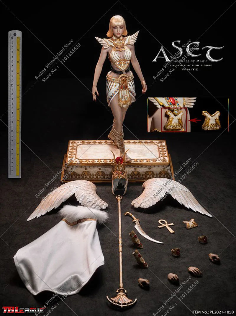 PL2021-185 1/6 Scale Black/Gold Color Aset Goddess of Magic Figure with Big Wing Full Set Female Action Figure Model