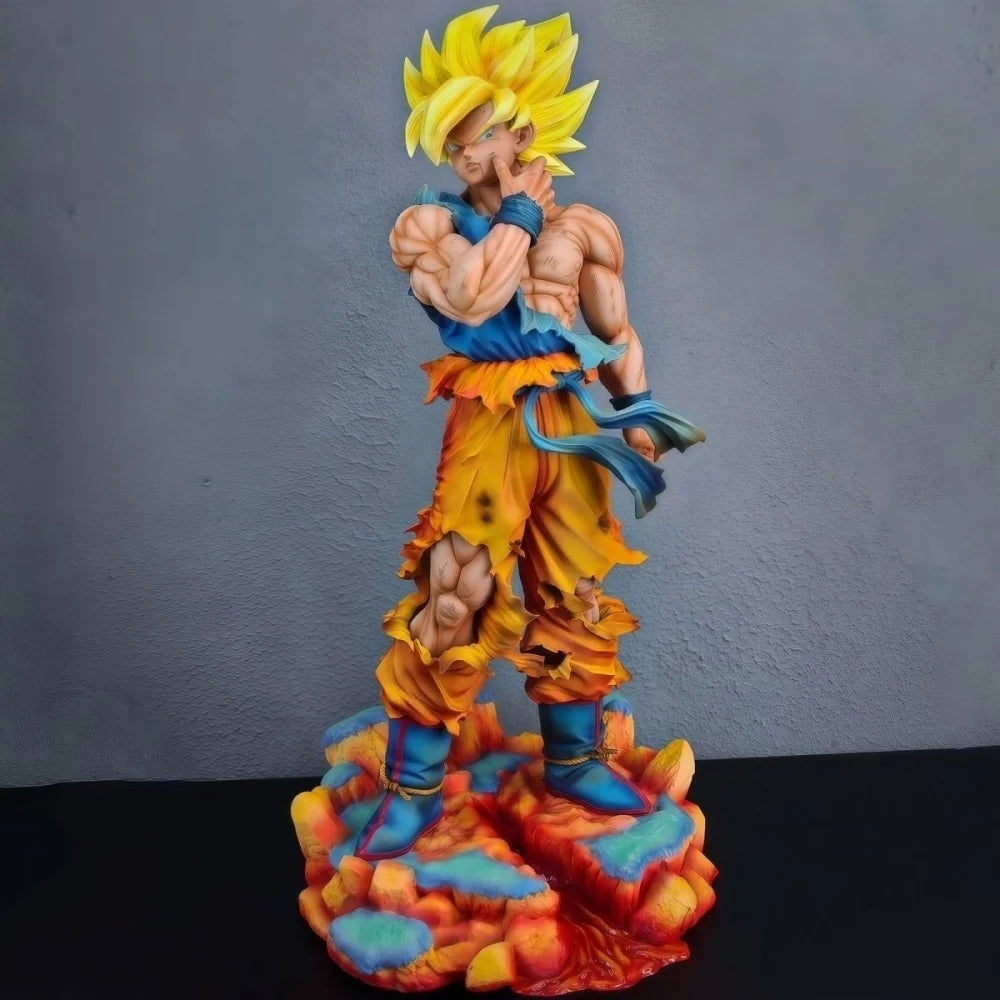 ZW Studio Dragon Ball Z Son Goku Figure With Base Super Saiyan 38cm/14.96inch Pvc Action Figures Collection Model Toys Gifts