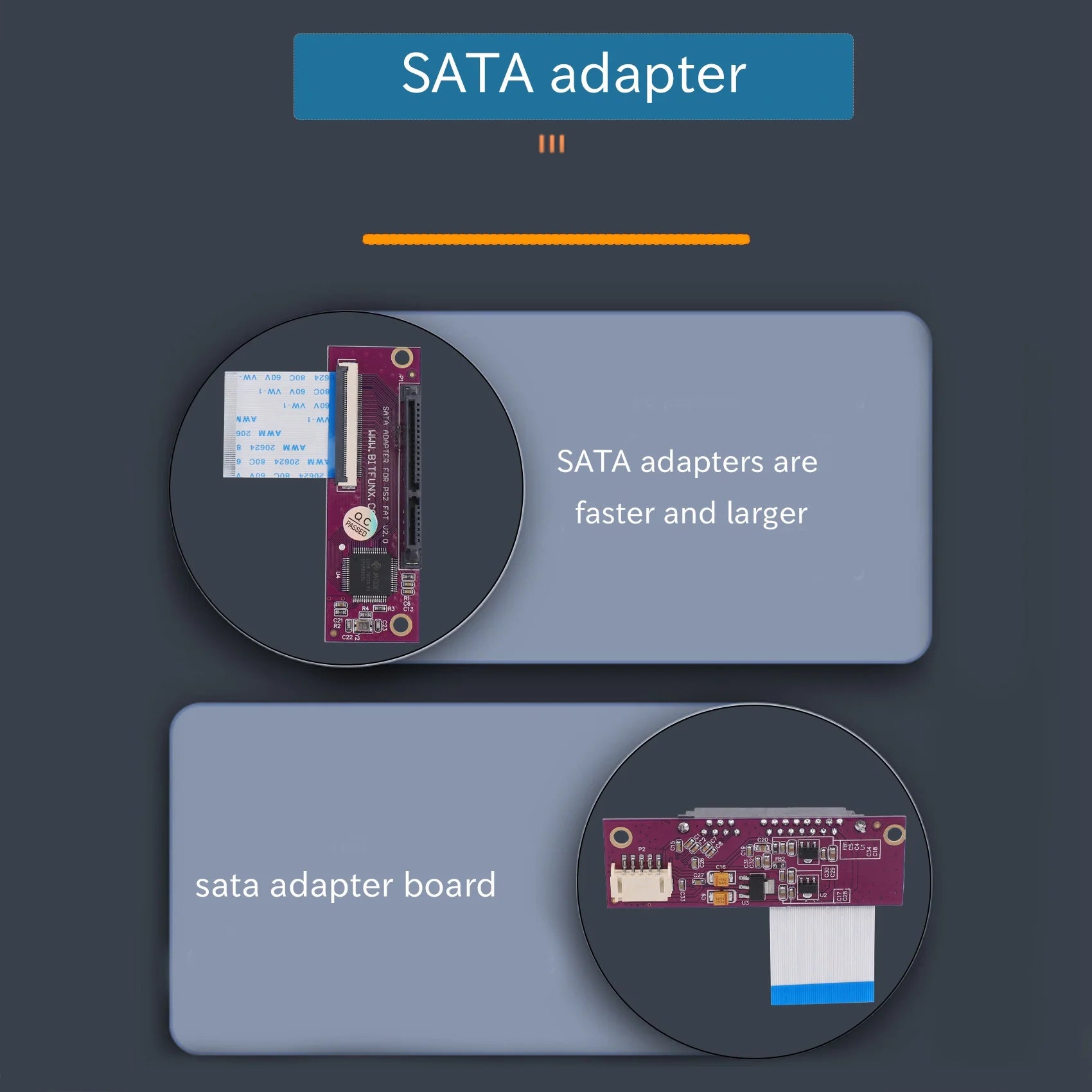SCLS SATA Adapter Upgrade Board For Playstation 2 PS2 IDE Network Adapter