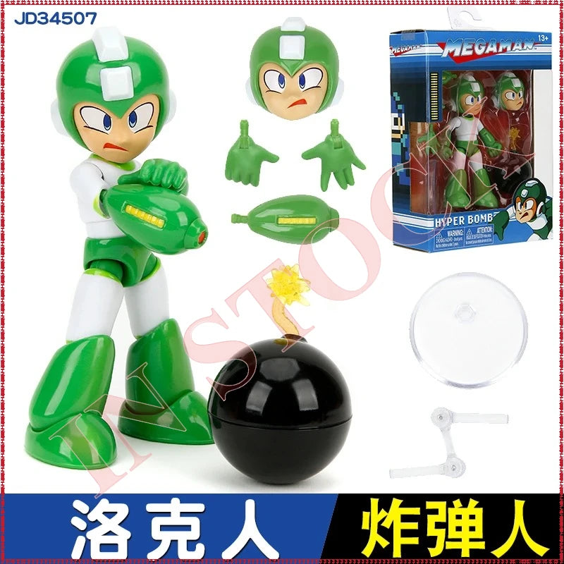 Jada Toy 1/12 Mega Man Action Figure Flame Man Frozen Man Fully Articulated Collectible Model Toy Joint Game Character Figurine