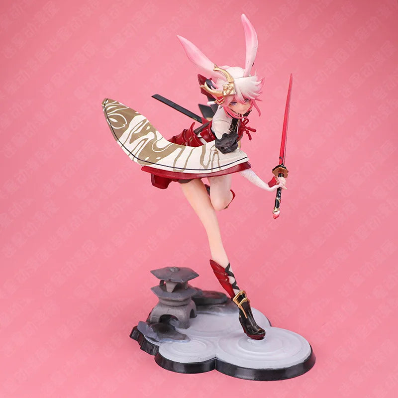 25cm Game Honkai Impact Yae Sakura Sexy Girl Figur  True Flame Lucky Soul Battle with Sword Pvc Model Home Decoration Toys Boys