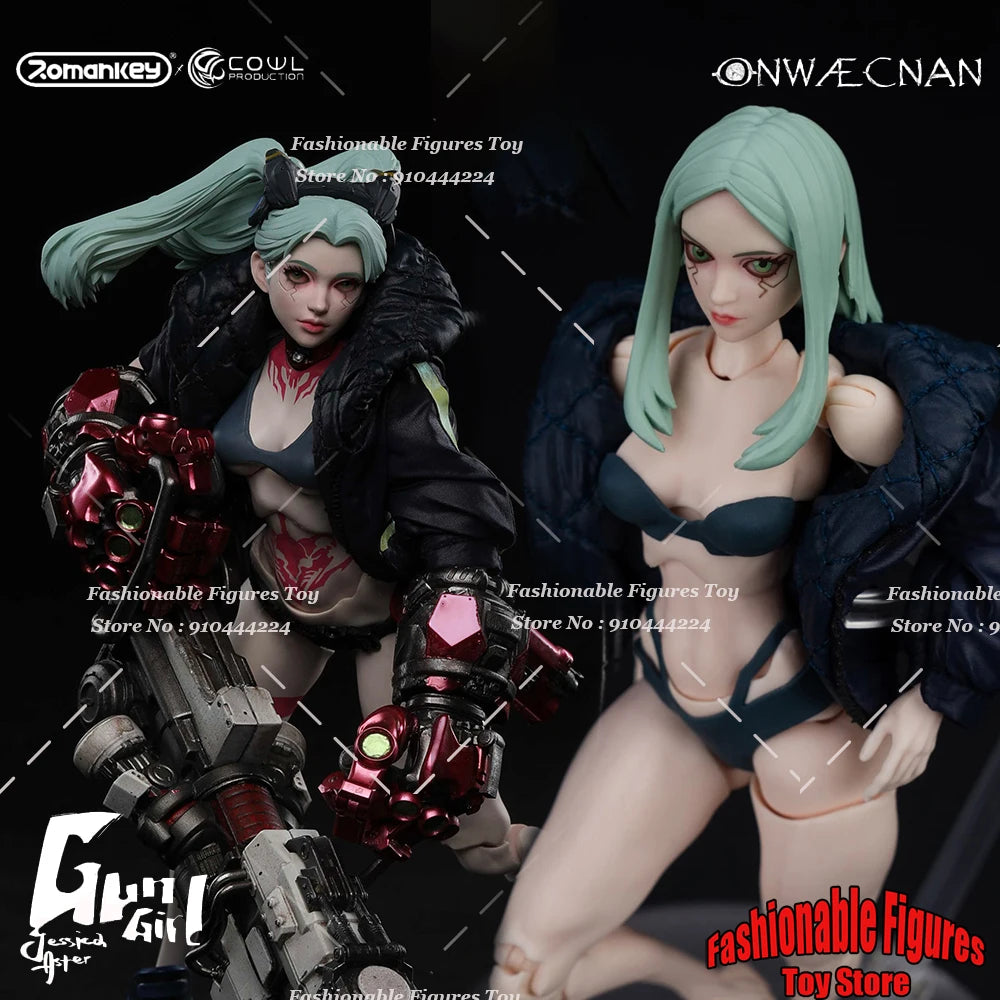 IN STOCK Romankey X COWL 1/12 Women Soldier Battle Gun Girl Jessica Anime Cool Mobile Suit Girl 6" Super Flexible Movable Model