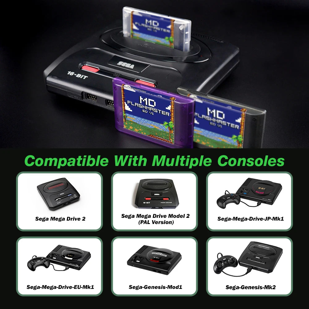 Mega Drive V1 4000 in 1 With 8GB TF Card MD V1 Game Card For SEGA Genesis Mega Drive Master System Game Console