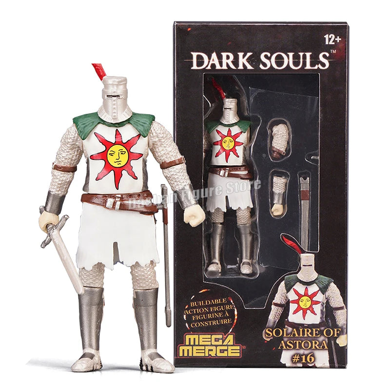 Game Dark Souls Figures Black Knight Artorias Action Figure PVC Movable Collection Solaire of Astora Model Toys for Child's Gift