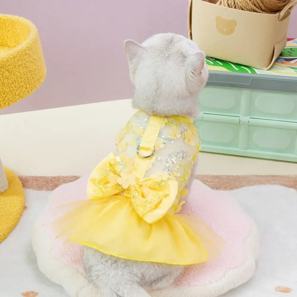 Cat Apparel Sweet Summer Pet Princess Skirt Soft Cute Pet Clothes Thin Design Breathable Dog Dress Wedding