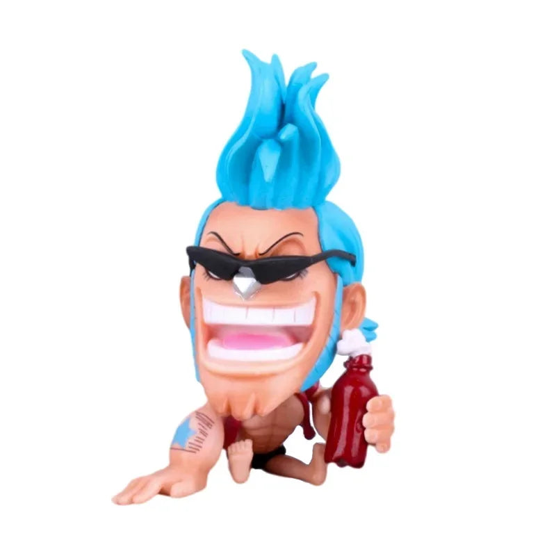 Hot 8-10cm One Piece Anime Figure Confident Smiley Luffy Roronoa Zoro Q-Version Action Figurine PVC Model Kids Toy For Christmas