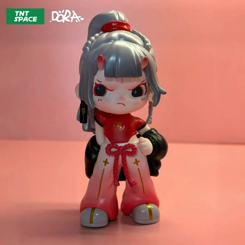 TNT SPACE Dora Happy Loong Year Series Cute Anime Action Figure Little Dragon Girl Limited Edition Hanging Cards Cartoon Toys