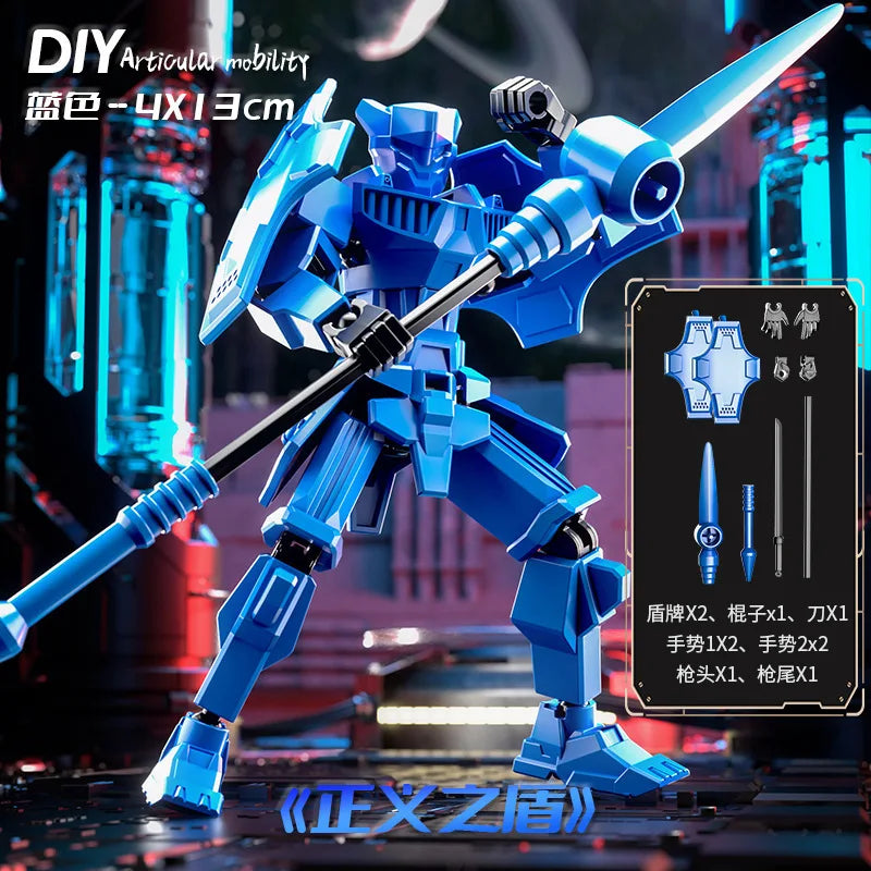 Lucky 13 Multi Joint Action Figure Knight Justice Shield Mecha Toy Model Robot Doll Gift for Boys