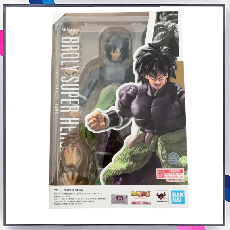 Original BANDAI S.H.Figuarts Broly Superhero Dragon Ball Black Hair in Stock Anime Collection Action Figures Model Toys